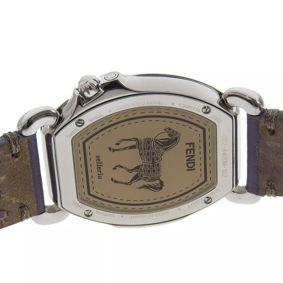 FENDI Celeria Watches 8400M White shellDial Stainless Steel/Embossed Leath... - Picture 6 of 8